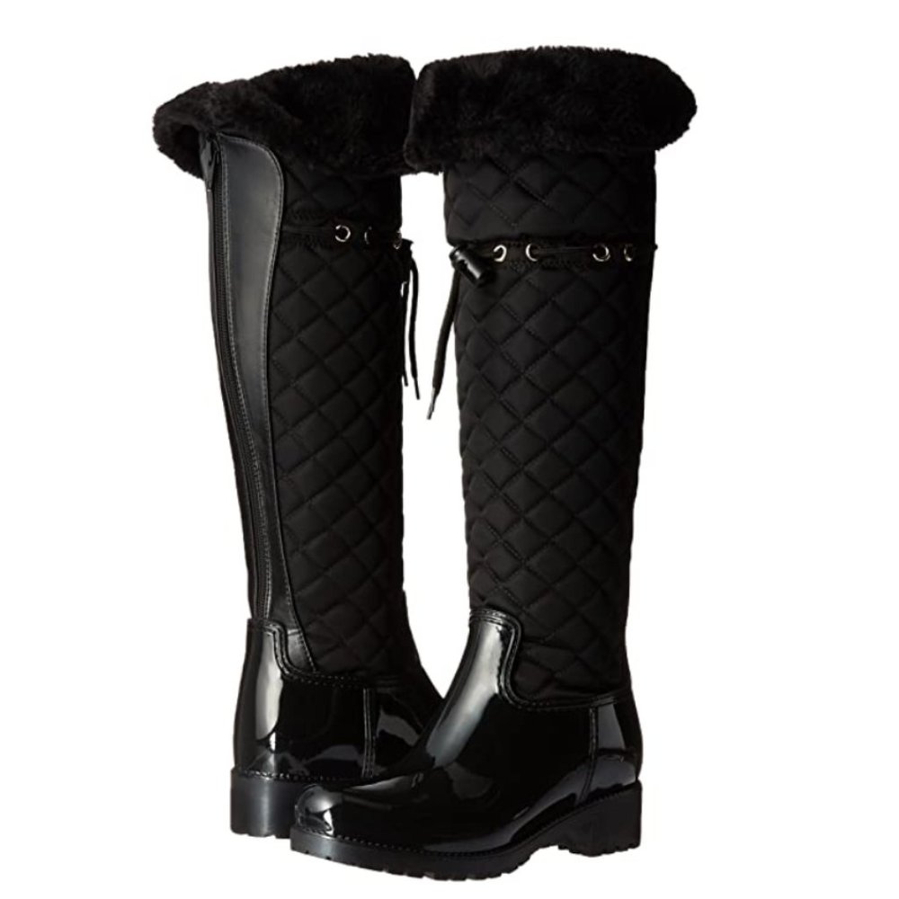 NWT Corso Como Quilted Faux Fur Rain Winter Boots